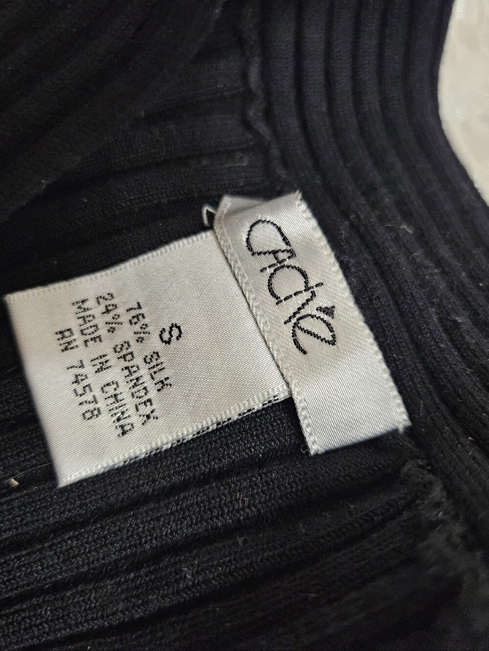 NWOT Cache Black Ribbed Top - Picture 2 of 2